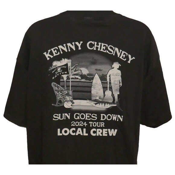 Kenny Chesney Sun Goes Down 2024 Tour Local Crew XL T-Shirt with Guitar Pick - Picture 6 of 12
